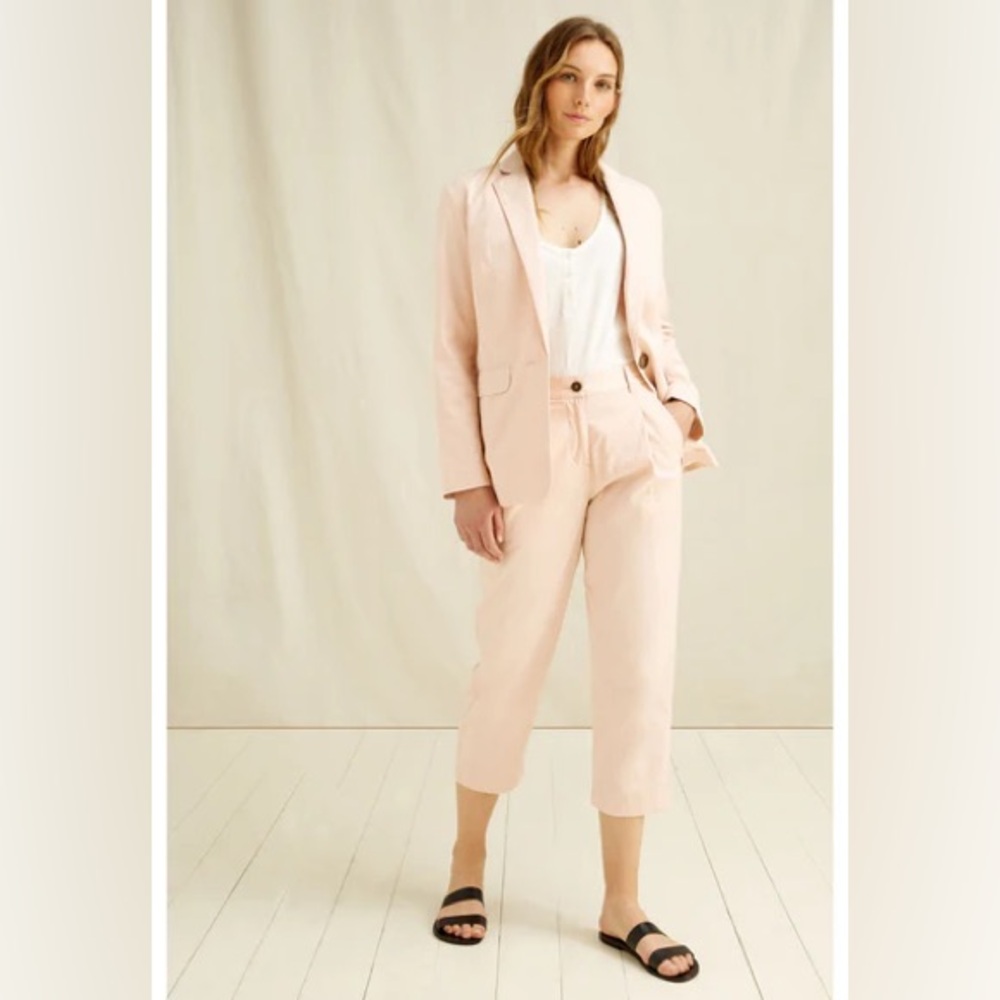 People Tree Anwen Cropped Trousers in Pink US Size 12
